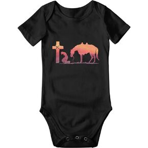 Cowboy Horse Prayer Cross Newborn Girl Boy Romper Jumpsuit Bodysuit Baby Outfits Infant Clothes