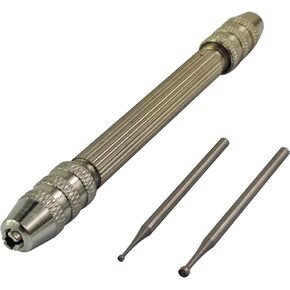 2 Pcs Round Cup Burr, 3/32'' Shank Wire Rounder Burs with Hand Drill Wire Twisting Tools (1.2mm + 1.8mm)