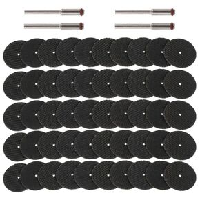 54 Pcs Abrasive Cutting Tool Accessory Reinforced Fiberglass Cut Off Wheels Abrasive Cutting Tool Disc with 4 Mandrels Included Rotary Discs Compatible with Dremel Cutting Rotary Tool Accessory