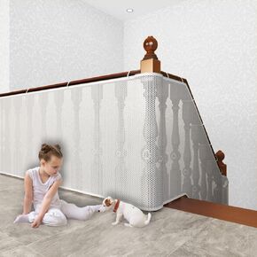 Baby Gate for Stairs, Banister Guard for Kids, Pets, Toys, Mesh Netting Safety Net for Balcony Rail Stair, Stairway Net Baby Safety Products for Indoor & Outdoor