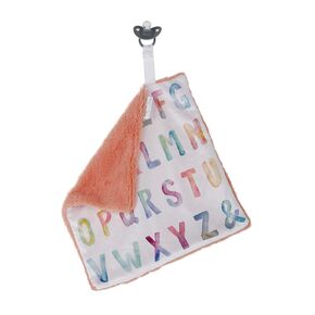 Minky and Faux Fur Baby Pacifier Blanket – Alphabet
