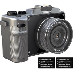 Vlogging Camera for YouTube,4K Digital Camera,48MP Cameras for Photography with Dual Camera,Autofocus 18X Digital Zoom,Point and Shoot Digital Cameras with 64GB TF Card for Teens Beginners