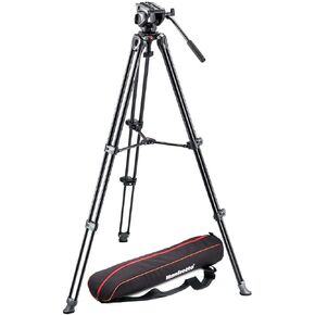 Manfrotto MVH500AH,755CX3 Lightweight Fluid Video System with Carbon Fiber Legs (Black) in Kuwait
