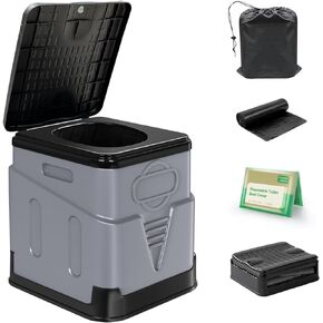 Portable Toilet for Camping, Folding Travel Toilet Camping Toilet Portable Toilet for Adults Car Toilet Camp Toilet Outdoor Toilet for Boat/Hiking/Long Trips/Beach