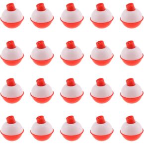 DGZZI 20pcs Fishing Bobbers Set 1" Red/White Fishing Floats Bobbers Push Button Round Buoy Floats Fishing Tackle Accessories
