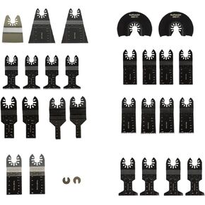 findmall 29Pcs Oscillating Saw Blades Kit Quick Release Oscillating Tool for Metal Wood Multitool Blades in Kuwait