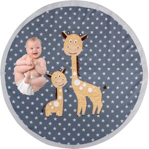 Baby Play Mat Memory Foam - Play Mat for Baby, Machine Washable, 49 inches-Large Non Slip Floor Mat, Playroom Decor, Baby Crawling Mat, Tummy Time Mat, Jungle Animal Safari Theme Baby Mat.