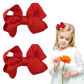 Dohia Grosgrain Hair Bow Clip for Girls Solid Color Hair Bows Alligator Clips Boutique Hair Bow Alligator Clips for Little Teen Toddler Girls Kids D2-XHDJYZJ (Black)