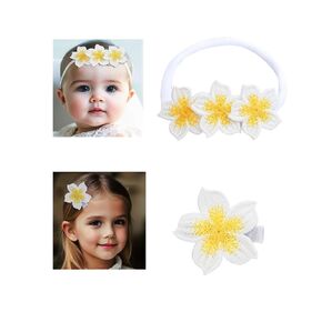 White Hair Clip Headband Hairpin Hawaiian Flower Hairpin Barrette Hair Accessories for baby Girls.(FJ89) (Type A)