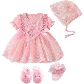 Baby Girls Tutu Dress Christening Dress Infant Baptism Wedding Party Dress 3-6 Months Princess Dress Outfit