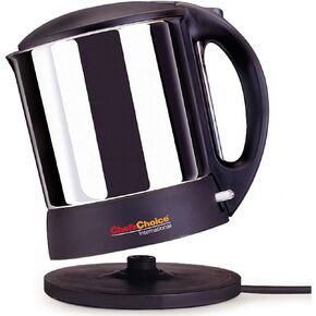 وعاء تسخين كهربائي لاسلكي من Chef'sChoice، سهل الصب، خفيف الوزن 1500 واط وأسرع من الميكروويف، لا يوجد تراكم معدني مع عنصر تسخين مخفي، 1.6 لتر، فضي in Kuwait