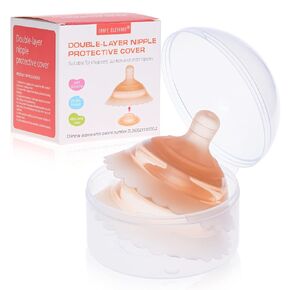 Nipple Shields for Nursing Newborn,Double Layer Breast Shield,for Latch Difficulties or Flat or Inverted Nipples，2 Pack in Kuwait