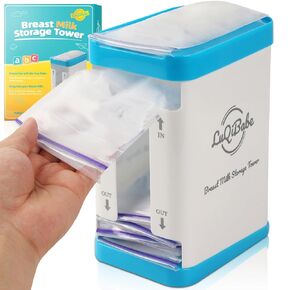 (2-Pack) Milk Bag Storage Rack Breast Milk Storage Tower Freezes Breast Milk Bags Flat Store and Organize More Than 10 Milk Bags - First-in & First-Out Breastmilk Bag Organizer for Freezer