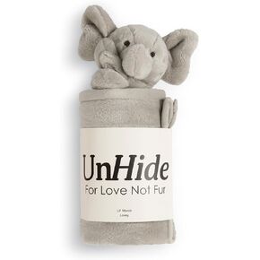 UnHide Lil’ Marsh Lovey Blanket - Super Soft Baby Blanket with Stuffed Animal - Perfect for Home, Travel and On The Go - Baby Blanket Lovey 20" x 20", Bear