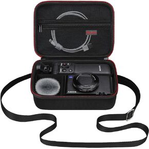 Elonbo Carrying Case for Sony ZV-1 / ZV-1F / ZV-1 II Vlog Digital Camera, Bluetooth Grip Vlogger Accessory Kit for Vlogging YouTube Live Video Streaming 4K Camera Travel Storage Cover Bag, Black