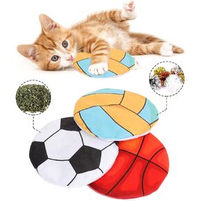 FYNIGO Catnip Toys for Cats, Cat Plush Rubbing Toys with Cat Nips and Mylar Crinkle Sound, Interactive Cat Toys for Bored Indoor Adult Cats, Kitten Toys, Keeps Cats Entertained and Engaged (3 Pack)