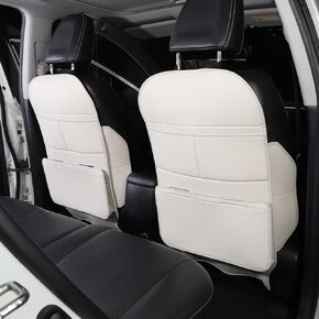 Car Seat Back Protector,2 Pack Large Capacity Pocket Storage Organizer,Kick Mats Back Seat Protector,Preventing the Impact of Children Stepping on the Seat Backrest(Black -2 pcs)