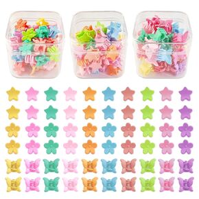 EleMirsa 120pcs Small Hair Claw Clips for Baby Girls Mini Flower Claw Clips Tiny Butterfly Hair Clips for Thin Hair Jaw Clips Nonslip Hair Styling Accessories for Girls