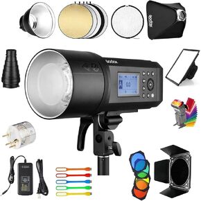 Godox AD600 Pro 600Ws TTL HSS Witstro Flash Head Outdoor Flash Strobe Kit with Softbox, Reflector, Snoot. 2.4G X System, 0.9s Recycle at 360 Full Power, Flash Duration Indication, Colour Consistency