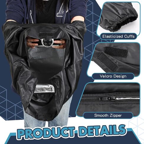 حقيبة Darkroom مقاس 22 × 22.8 بوصة حقيبة تغيير الأفلام بطبقة مزدوجة وسحاب معدات معالجة الأفلام في غرفة الظلام ملحقات التصوير الفوتوغرافي المضادة للكهرباء الساكنة لمستلزمات استبدال تطوير أفلام الكاميرا in Kuwait