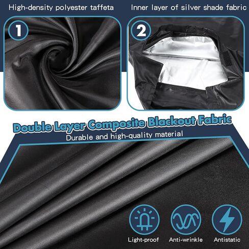 حقيبة Darkroom مقاس 22 × 22.8 بوصة حقيبة تغيير الأفلام بطبقة مزدوجة وسحاب معدات معالجة الأفلام في غرفة الظلام ملحقات التصوير الفوتوغرافي المضادة للكهرباء الساكنة لمستلزمات استبدال تطوير أفلام الكاميرا in Kuwait