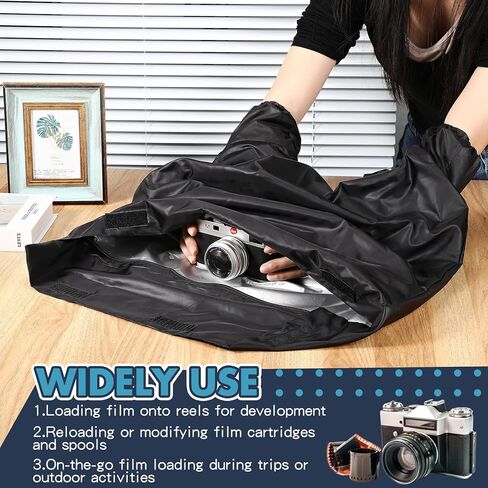 حقيبة Darkroom مقاس 22 × 22.8 بوصة حقيبة تغيير الأفلام بطبقة مزدوجة وسحاب معدات معالجة الأفلام في غرفة الظلام ملحقات التصوير الفوتوغرافي المضادة للكهرباء الساكنة لمستلزمات استبدال تطوير أفلام الكاميرا in Kuwait