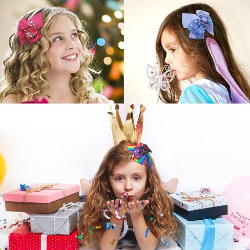 35 قطعة من مشابك شعر الحفلات للفتيات من Yxiang، 4.5 بوصة لامعة لامعة بالترتر، مشابك شعر التمساح، مشابك شعر من الحرير المضلع للفتيات الصغيرات في سن المراهقة (35 لونًا) in Kuwait