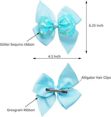 35 قطعة من مشابك شعر الحفلات للفتيات من Yxiang، 4.5 بوصة لامعة لامعة بالترتر، مشابك شعر التمساح، مشابك شعر من الحرير المضلع للفتيات الصغيرات في سن المراهقة (35 لونًا) in Kuwait