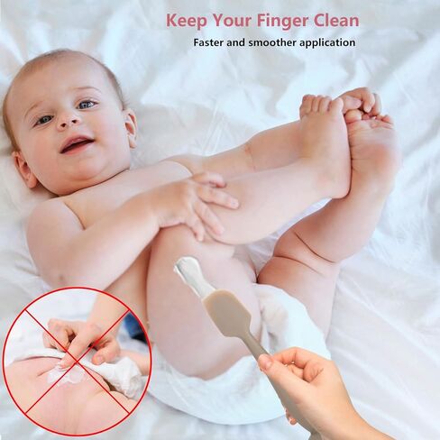 3-Pack Baby Diaper Cream Spatula - Baby Diaper Rash Cream Applicator for Butt Paste Diaper Cream - Diaper Cream Brush for Newborn Baby Essentials (grey, green, pink) in Saudi Arabia