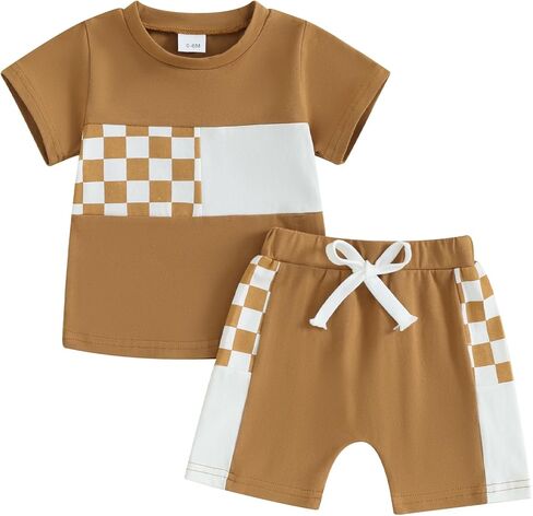 JLKGICF Toddler Baby Boy Easter Outfits Short Sleeve Tops + Bunny Egg Print Shorts Set Infant Summer Clothes in Kuwait