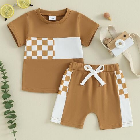 JLKGICF Toddler Baby Boy Easter Outfits Short Sleeve Tops + Bunny Egg Print Shorts Set Infant Summer Clothes in Kuwait