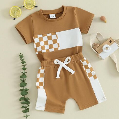 JLKGICF Toddler Baby Boy Easter Outfits Short Sleeve Tops + Bunny Egg Print Shorts Set Infant Summer Clothes in Kuwait