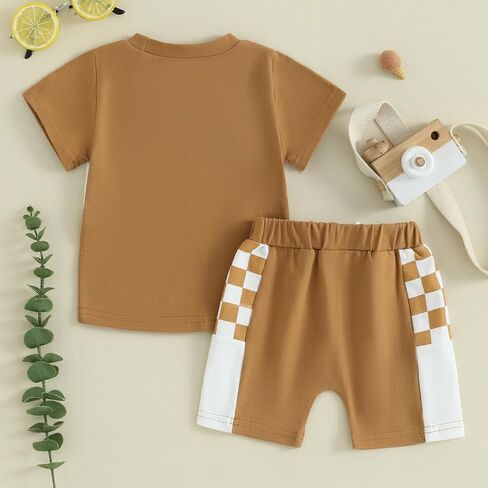 JLKGICF Toddler Baby Boy Easter Outfits Short Sleeve Tops + Bunny Egg Print Shorts Set Infant Summer Clothes in Kuwait