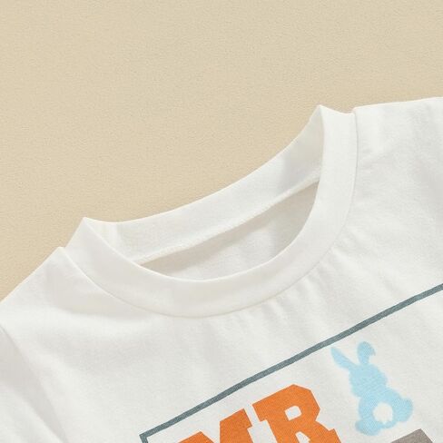 JLKGICF Toddler Baby Boy Easter Outfits Short Sleeve Tops + Bunny Egg Print Shorts Set Infant Summer Clothes in Kuwait