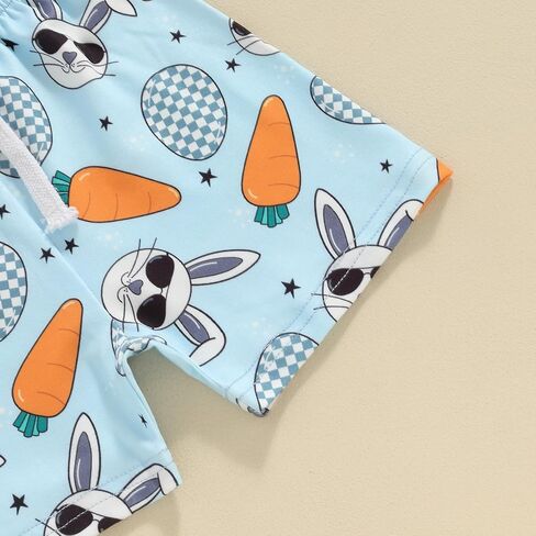 JLKGICF Toddler Baby Boy Easter Outfits Short Sleeve Tops + Bunny Egg Print Shorts Set Infant Summer Clothes in Kuwait