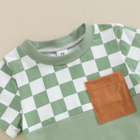 fhutpw Baby Toddler Boy Clothes Summer Outfits 6 12 18 24 Months Patchwork Short Sleeve T Shirt & Shorts Sets with Pockets in Saudi Arabia