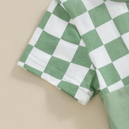 fhutpw Baby Toddler Boy Clothes Summer Outfits 6 12 18 24 Months Patchwork Short Sleeve T Shirt & Shorts Sets with Pockets in Saudi Arabia