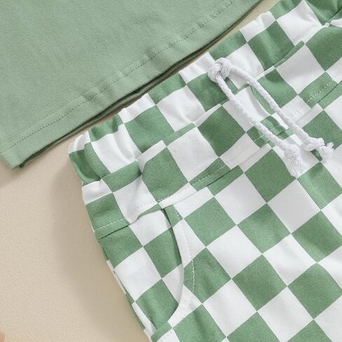 fhutpw Baby Toddler Boy Clothes Summer Outfits 6 12 18 24 Months Patchwork Short Sleeve T Shirt & Shorts Sets with Pockets in Saudi Arabia
