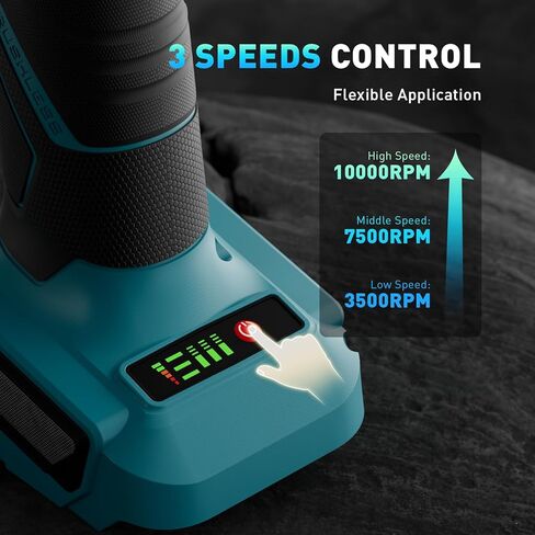 Cordless Angle Grinder Tool for Makita Battery(Tool Only), Avhrit 4-1/2" Brushless Power Angle Grinder 10,000RPM, Battery Angle Grinder w/3 Speed Control,Side Handle,Cutting Wheel for Mental Cutting in Kuwait