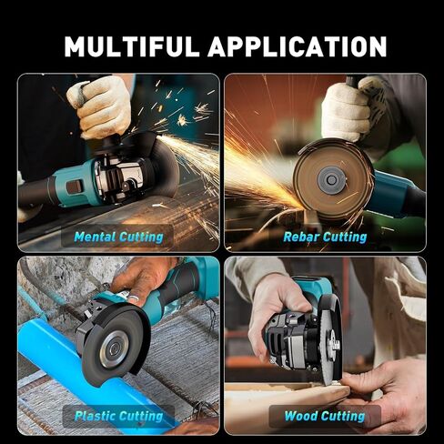 Cordless Angle Grinder Tool for Makita Battery(Tool Only), Avhrit 4-1/2" Brushless Power Angle Grinder 10,000RPM, Battery Angle Grinder w/3 Speed Control,Side Handle,Cutting Wheel for Mental Cutting in Kuwait