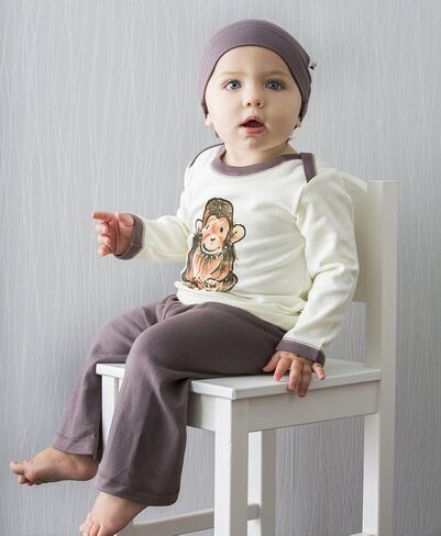 بدلة قطعة واحدة لحديثي الولادة بأكمام طويلة وطبعة حيوانات من Babysoy in Kuwait