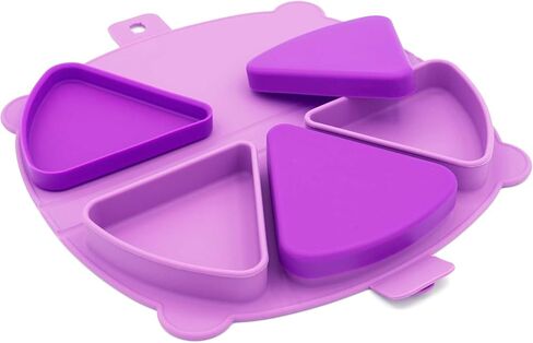 On-The-Go Snack Mat – Baby Silicone Travel Dining Placemat – Portable Silicone Toddler Plate – Reusable Snack Container with 3 Compartments and Lids for 6 Months + (Plum) in Kuwait