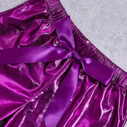 شورت CHENBAO للفتيات الصغيرات من جلد البولي يوريثان المعدني للفتيات الصغيرات، سراويل قصيرة للهالوين مع ربطات شعر الخفاش in Kuwait