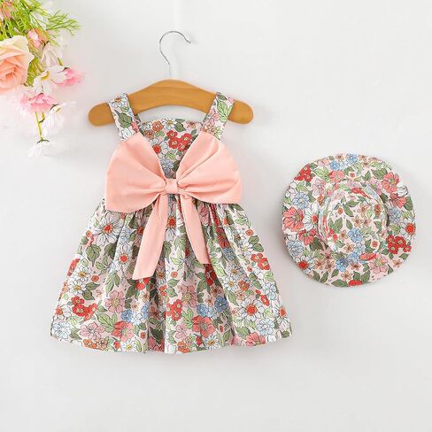 Newborn Infant Baby Girl Dress Toddler Girl Clothes Halter Backless Sleeveless Flower Sundress Summer Dresses for Girl in Saudi Arabia