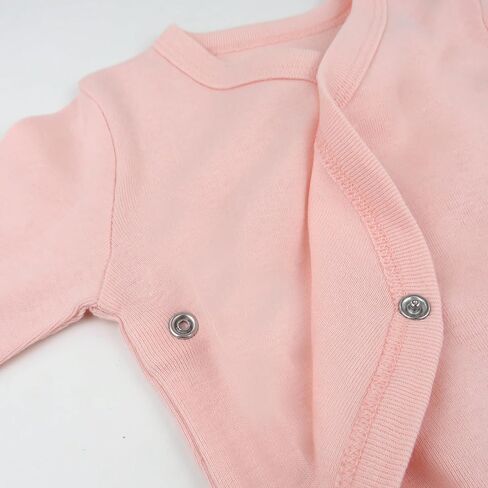 HonestBaby 3-pack Long Sleeve Side-snap Kimono Bodysuits Organic Cotton for Infant Baby Boys, Girls, Unisex, Pink Pineapple, 0-3 Months in Saudi Arabia