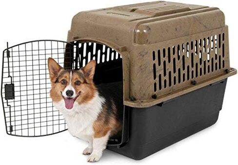 Petmate Ruffmaxx Camouflage Dog Kennel حامل الحيوانات الأليفة وقفص، صديق للبيئة 32 بوصة (30-50 رطل)، خارجي/داخلي للكلاب الكبيرة والمتوسطة والصغيرة - مصنوع من مواد معاد تدويرها مع تهوية 360 درجة، صنع في الولايات المتحدة الأمريكية in Saudi Arabia