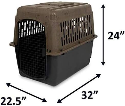 Petmate Ruffmaxx Camouflage Dog Kennel حامل الحيوانات الأليفة وقفص، صديق للبيئة 32 بوصة (30-50 رطل)، خارجي/داخلي للكلاب الكبيرة والمتوسطة والصغيرة - مصنوع من مواد معاد تدويرها مع تهوية 360 درجة، صنع في الولايات المتحدة الأمريكية in Saudi Arabia