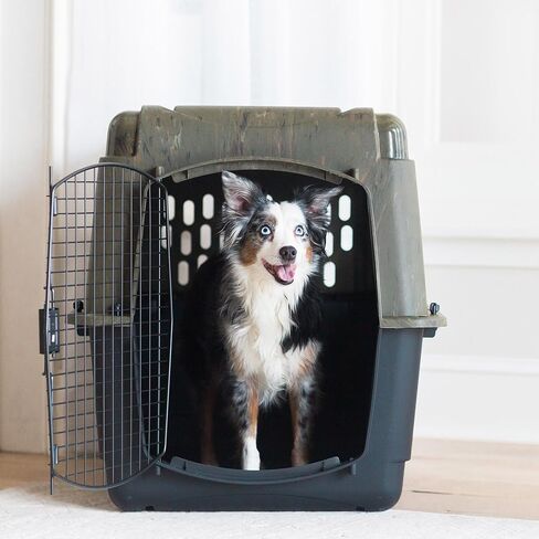 Petmate Ruffmaxx Camouflage Dog Kennel حامل الحيوانات الأليفة وقفص، صديق للبيئة 32 بوصة (30-50 رطل)، خارجي/داخلي للكلاب الكبيرة والمتوسطة والصغيرة - مصنوع من مواد معاد تدويرها مع تهوية 360 درجة، صنع في الولايات المتحدة الأمريكية in Saudi Arabia