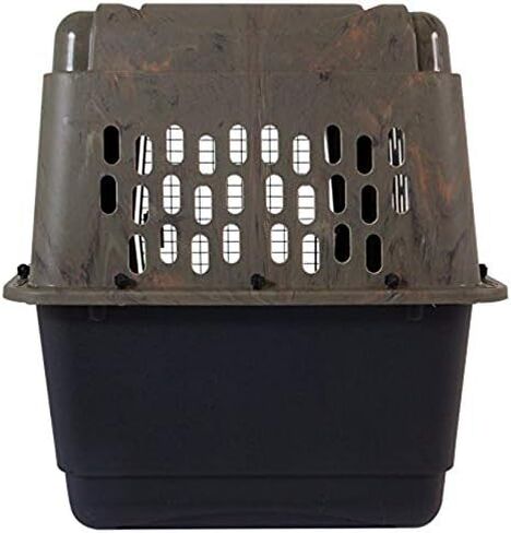 Petmate Ruffmaxx Camouflage Dog Kennel حامل الحيوانات الأليفة وقفص، صديق للبيئة 32 بوصة (30-50 رطل)، خارجي/داخلي للكلاب الكبيرة والمتوسطة والصغيرة - مصنوع من مواد معاد تدويرها مع تهوية 360 درجة، صنع في الولايات المتحدة الأمريكية in Saudi Arabia