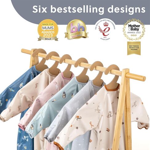BIBaDO Long Sleeve Coverall Bib – Babies & Toddlers 6-36. Mess Proof Baby Feeding Bib Attaches To Highchairs, Pushchairs, Tables. 100% Waterproof, Machine Washable in Saudi Arabia